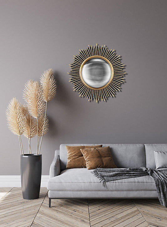 Miroir rond style vintage effet mat doré noir et doré ⌀45 x L.45 x H.45 x ep.5 cm