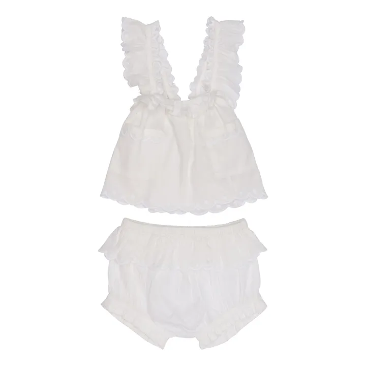 Stella McCartney Kids Set Top et Bloomer Volant | Ecru