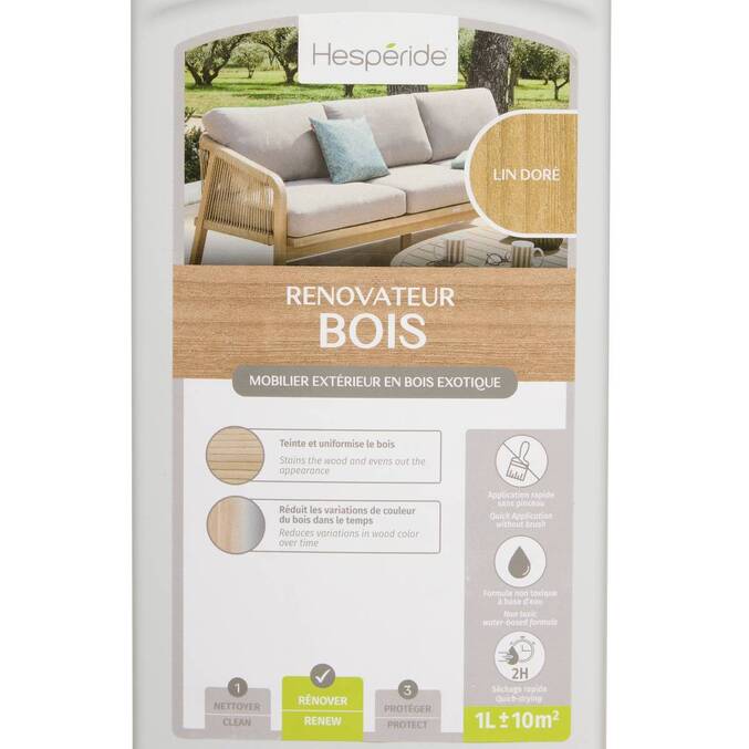 Rénovateur de couleur pour bois exotique finition Lin doré
