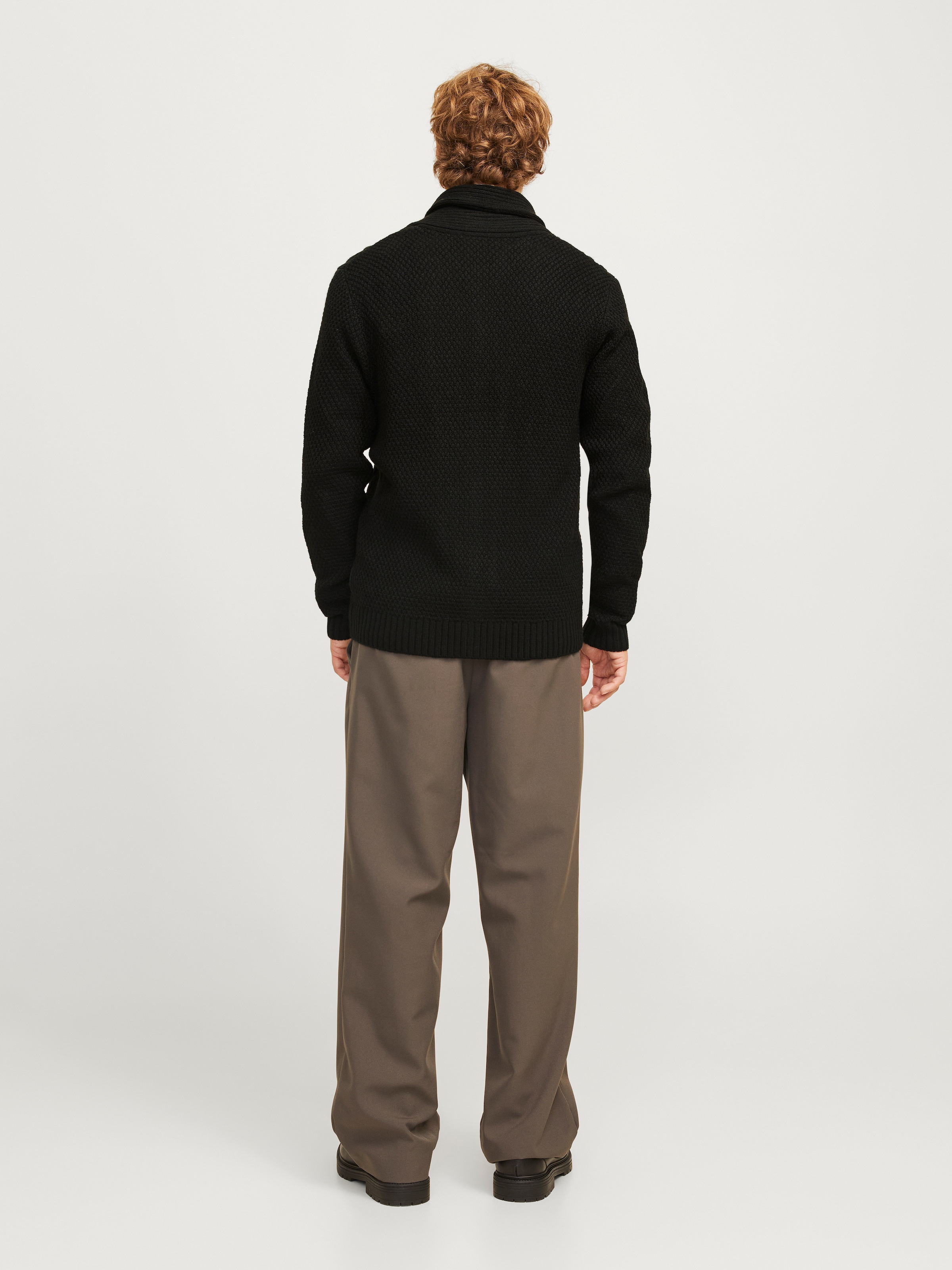 Jack & Jones Strickjacke »JJCRAIG KNIT SHAWL NECK AW24« mit Schalkragen und Zopfmuster