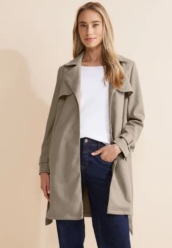 Velours Trenchcoat - smoke sand