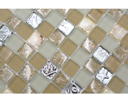 Glasmozaïek XCM 8OP9 schelp beige 30x30 cm