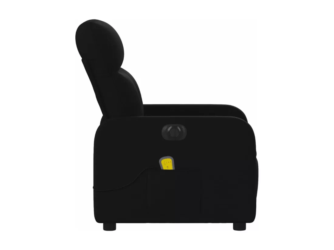 Fauteuil massant inclinable électrique Noir Tissu
