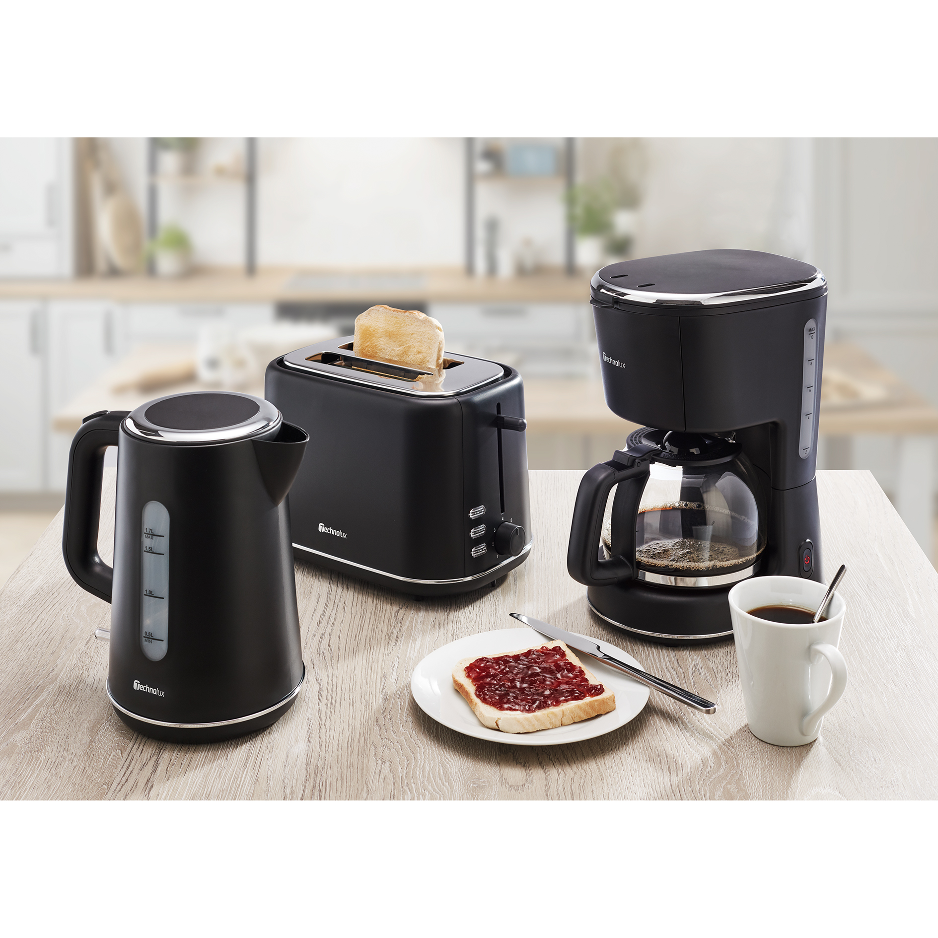 TECHNOLUX Kaffeemaschine - schwarz - 1,25 Liter