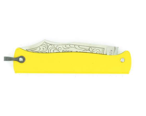 Douk Douk 200 Inox - Manche Acier Couleur JAUNE Couteau de poche Le Thiers par Cognet Douk Douk