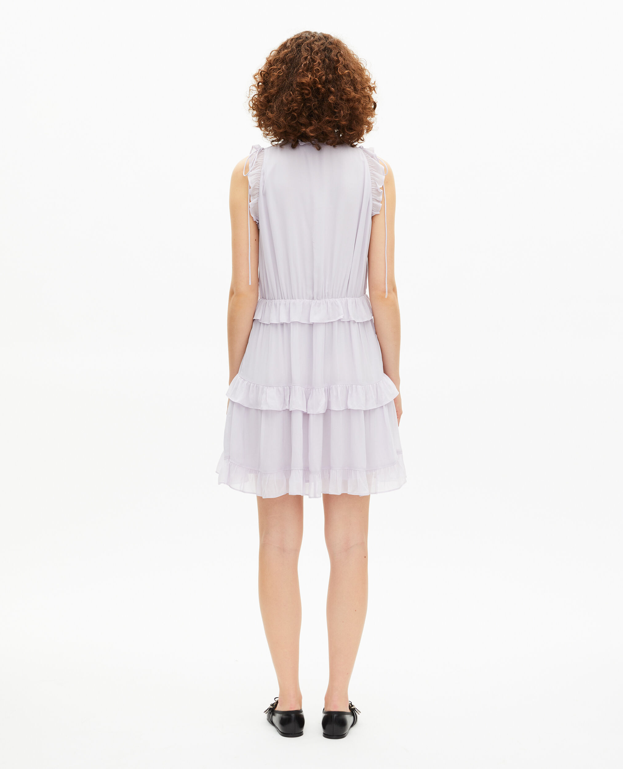Robe courte avec volants lilas