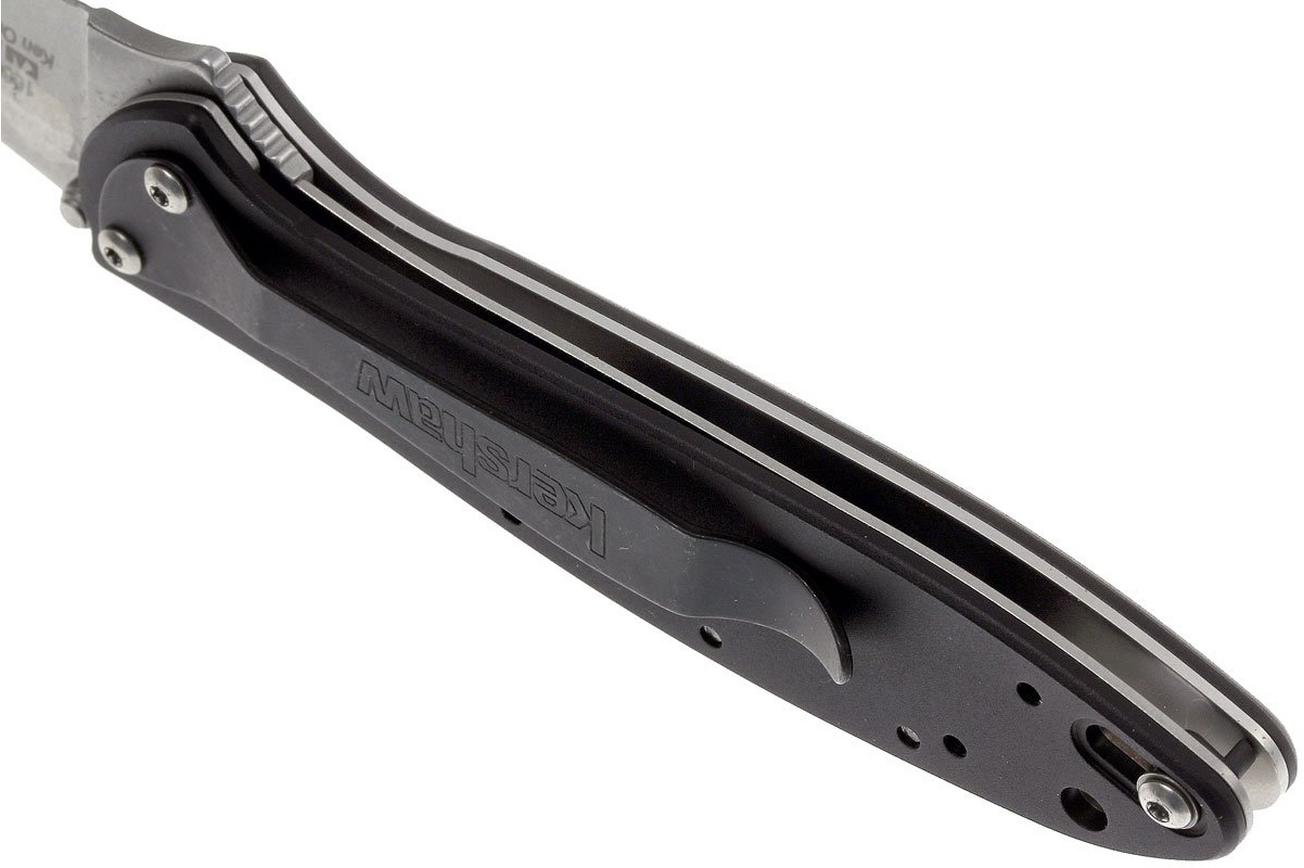 Kershaw Leek 1660SWBLK stonewashed, zwart