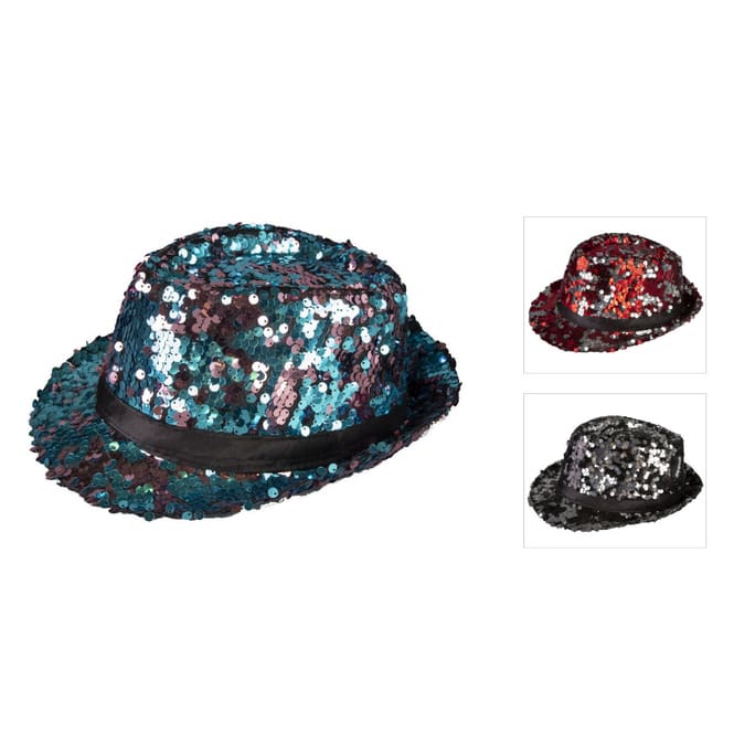 Fedora - Pailletten - für Erwachsene - verschiedene Farben