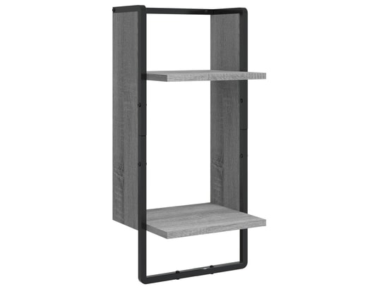 VIDAXL - Etagère murale Ensemble d'étagères murales avec barres 4 pcs sonoma gris