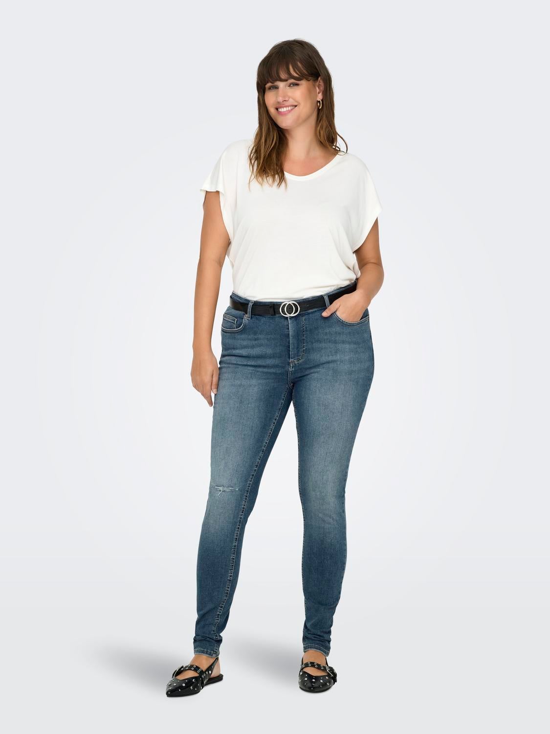 CARWILLY Mittlere Taille Skinny Fit Jeans Medium Blue Denim