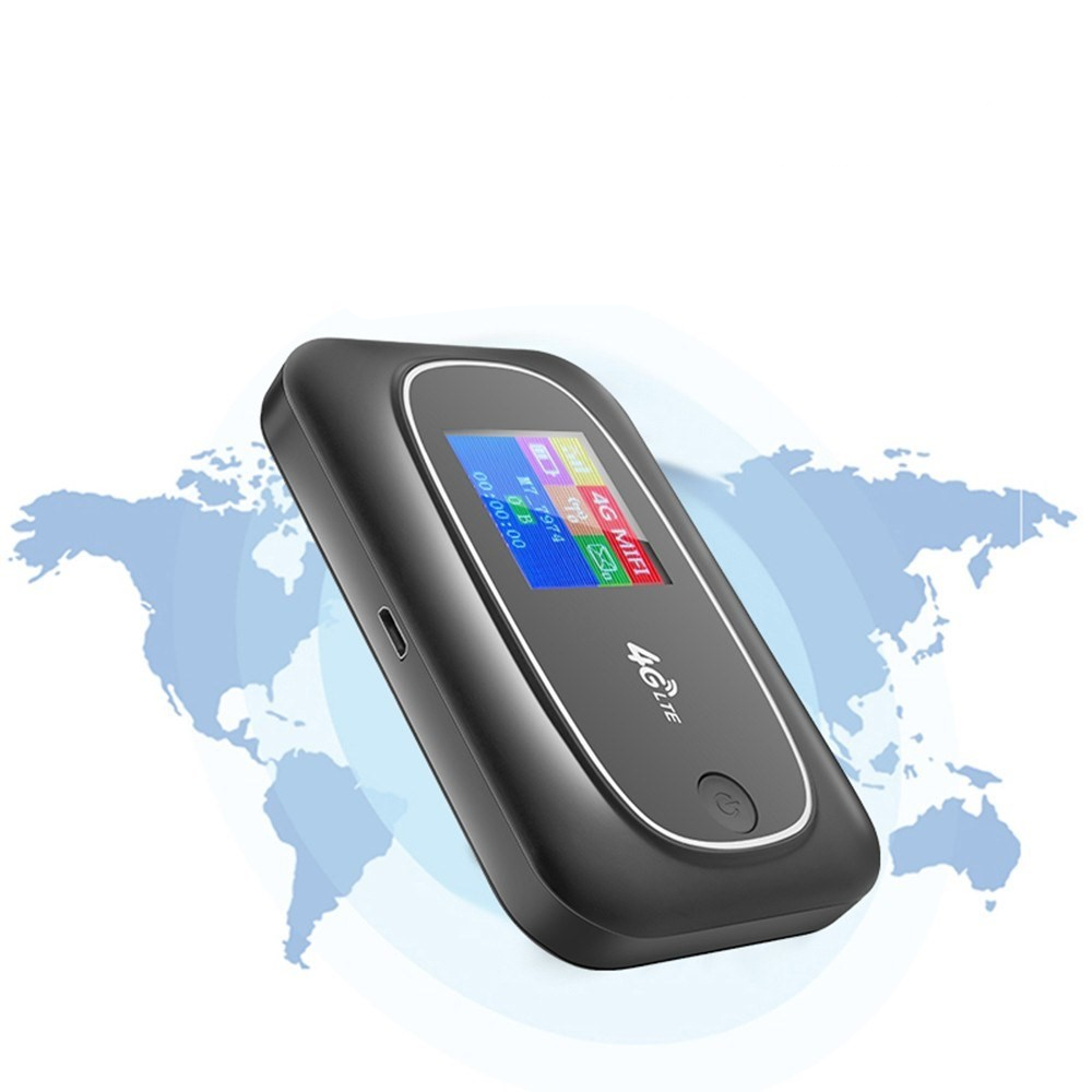 (150Mbps) Portabler LTE 4G WiFi Modem Netzwerk Router mit LCD Display und SD Card Slot - Schwarz