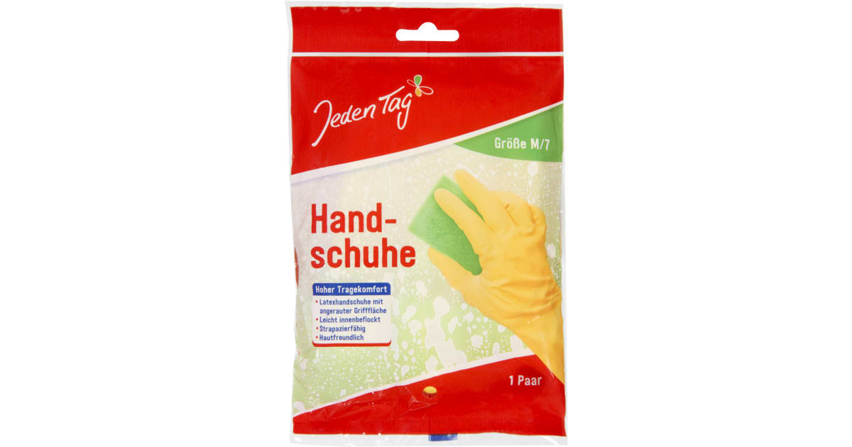 Jeden Tag Latex Haushaltshandschuhe Gr. M