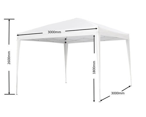 Vouwpaviljoen 3 x 3 m polyester wit beige