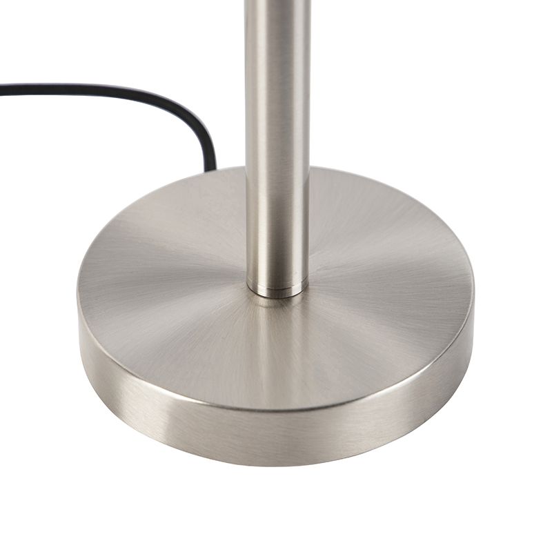 Moderne tafellamp staal met taupe kap 35 cm - Simplo