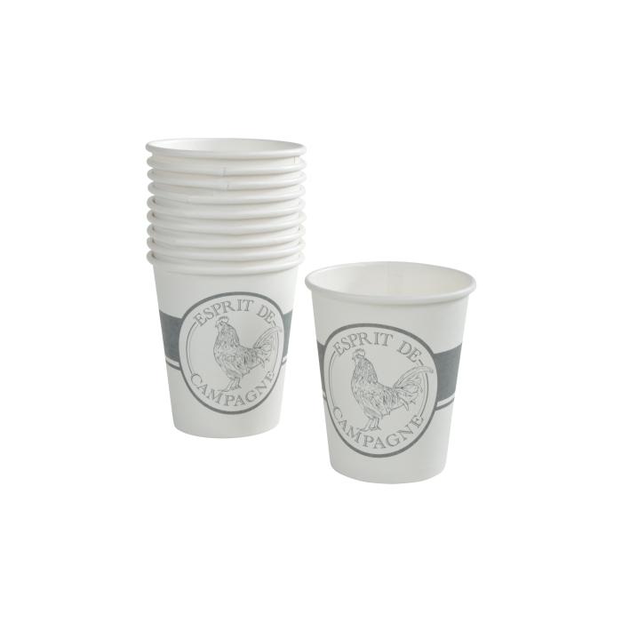 SET 10 GOBELETS CARTON 23CL ESPRIT DE CAMPAGNE