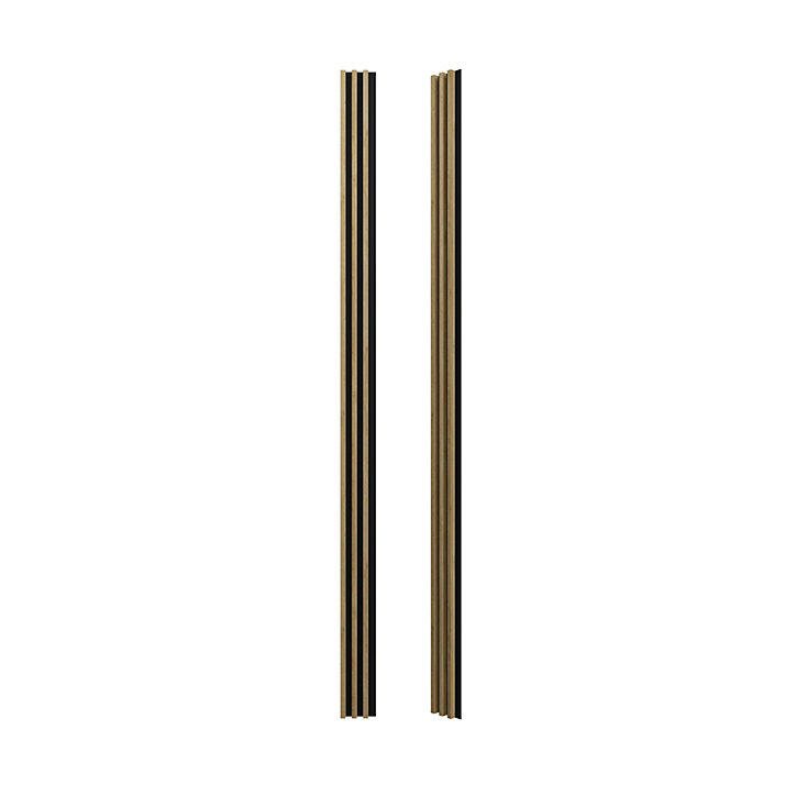 Lambris lamelles Linea Slim MDF noir et chêne 15 x 265 cm, ép. 30mm