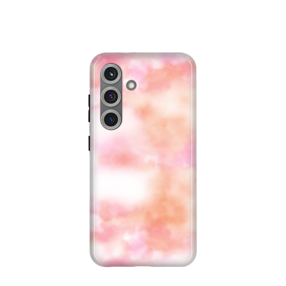 Samsung Galaxy S25 Hybrid (Kunststoff / Gummi) Hülle Wolkentanz - Pink