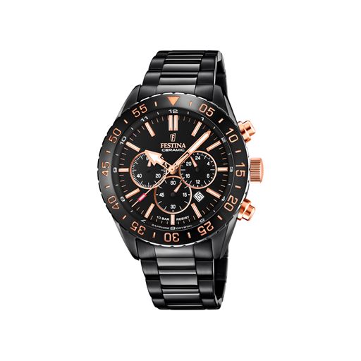 Festina 20577 Herreur, Sort/Rosegold, 44 mm