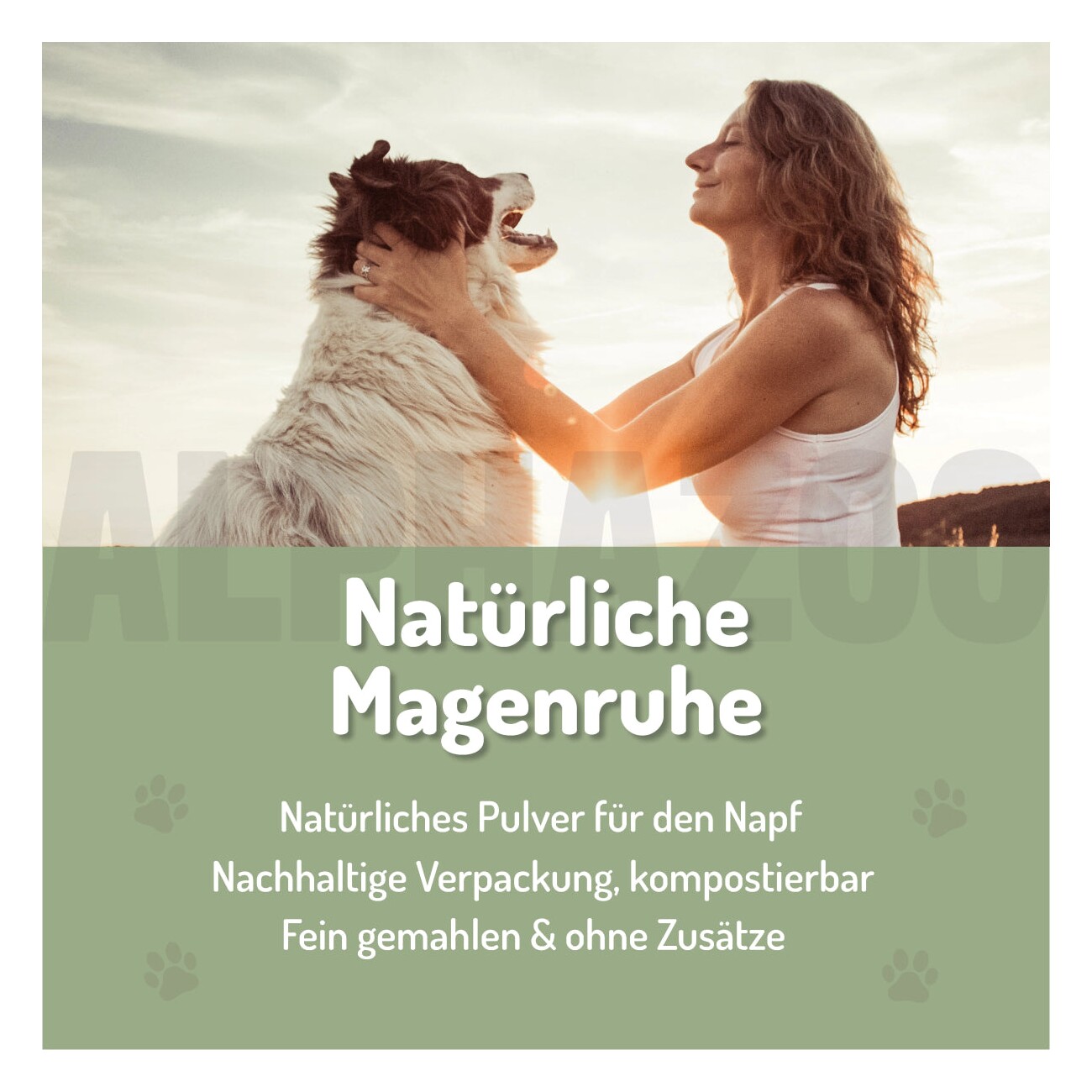 ALPHAZOO Ulmenrinde Pulver für Hunde & Katzen I Amerikanische Slippery Elm Bark 120 g