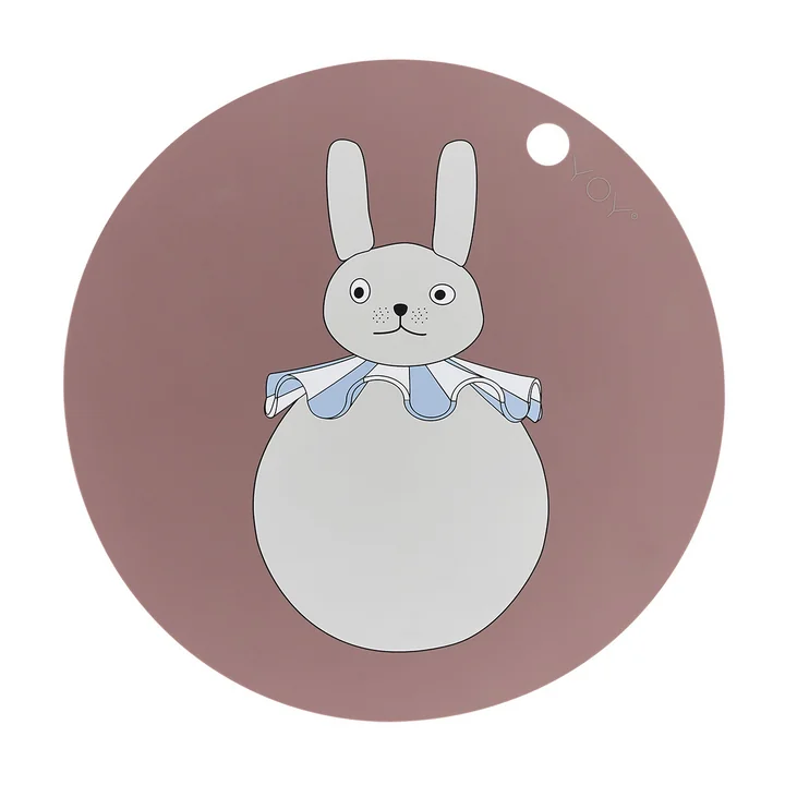 OYOY - Platzset PomPom, Hase, Ø 39 cm, clay