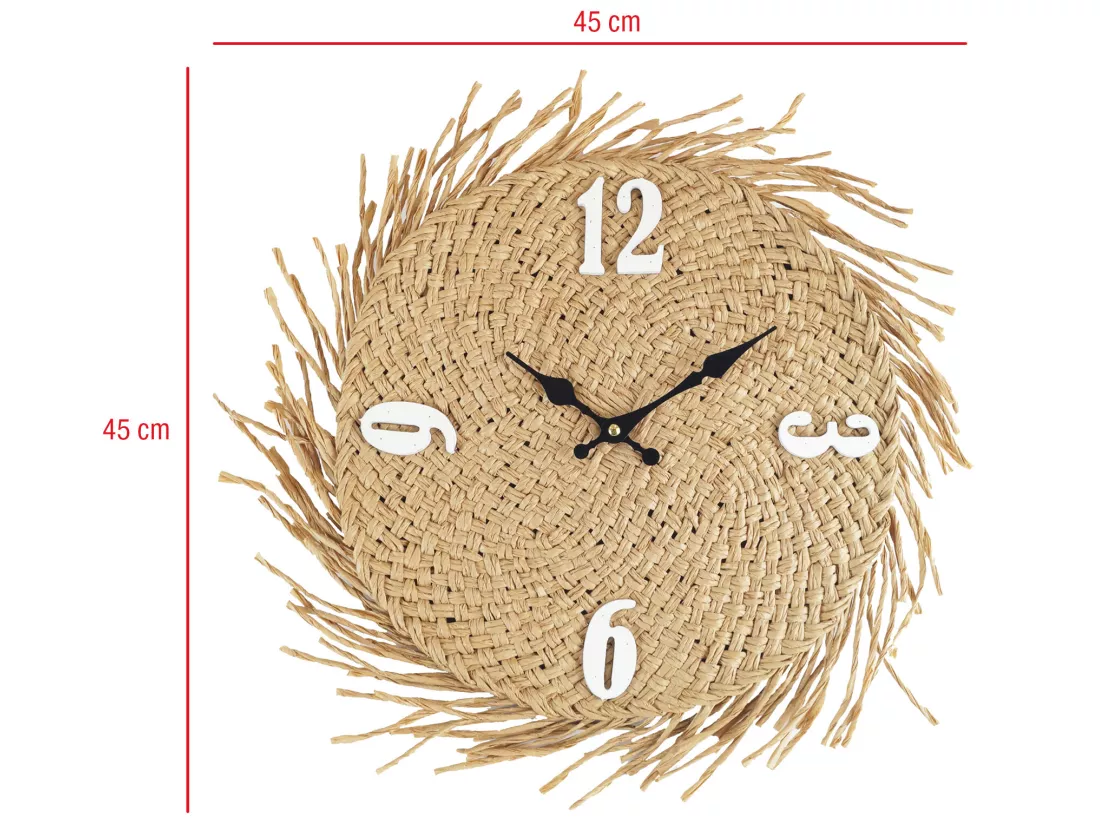 Horloge Murale En Bois Suspendues Design, Mdf Ronde 50 Cm