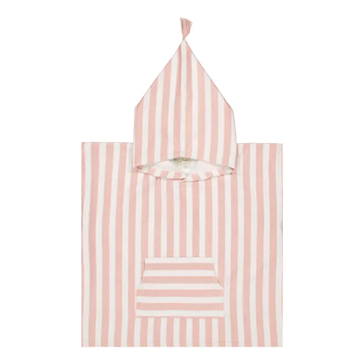Rose in April Poncho de bain Suzon rayé | Rose pâle