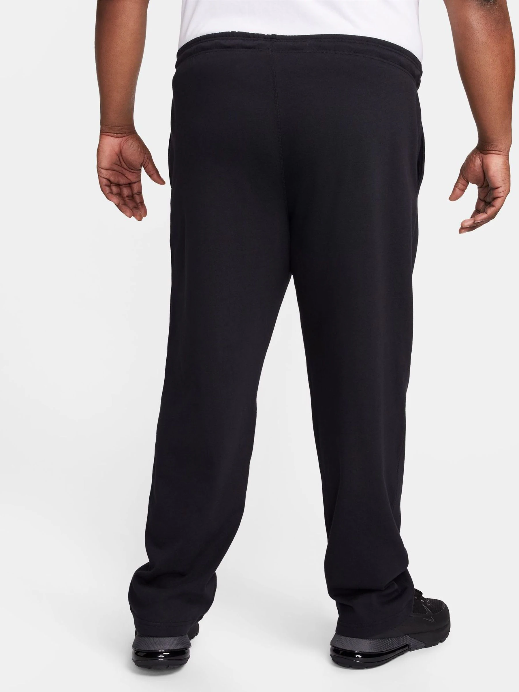 Zwart - Nike Sportkleding Club gebreide joggingbroek met open zoom van 100% katoen