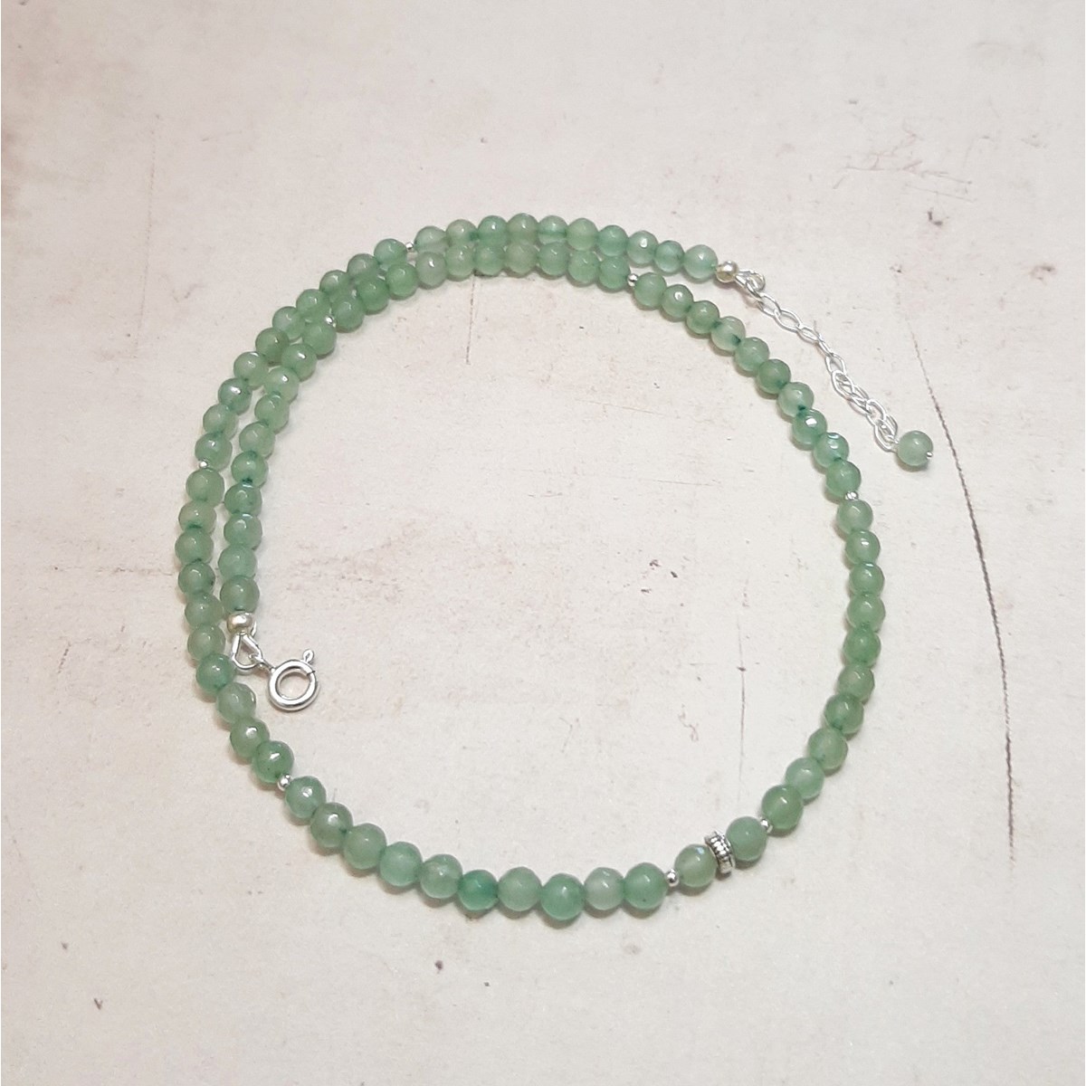 Collier Aventurine Verte et Argent 925