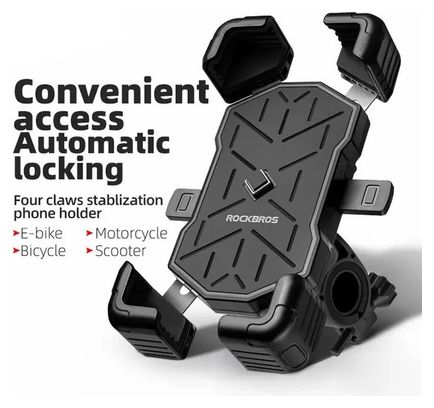 Rockbros Support vélo fixation guidon pour téléphone de 4 5 à 7 2 pouces - gris