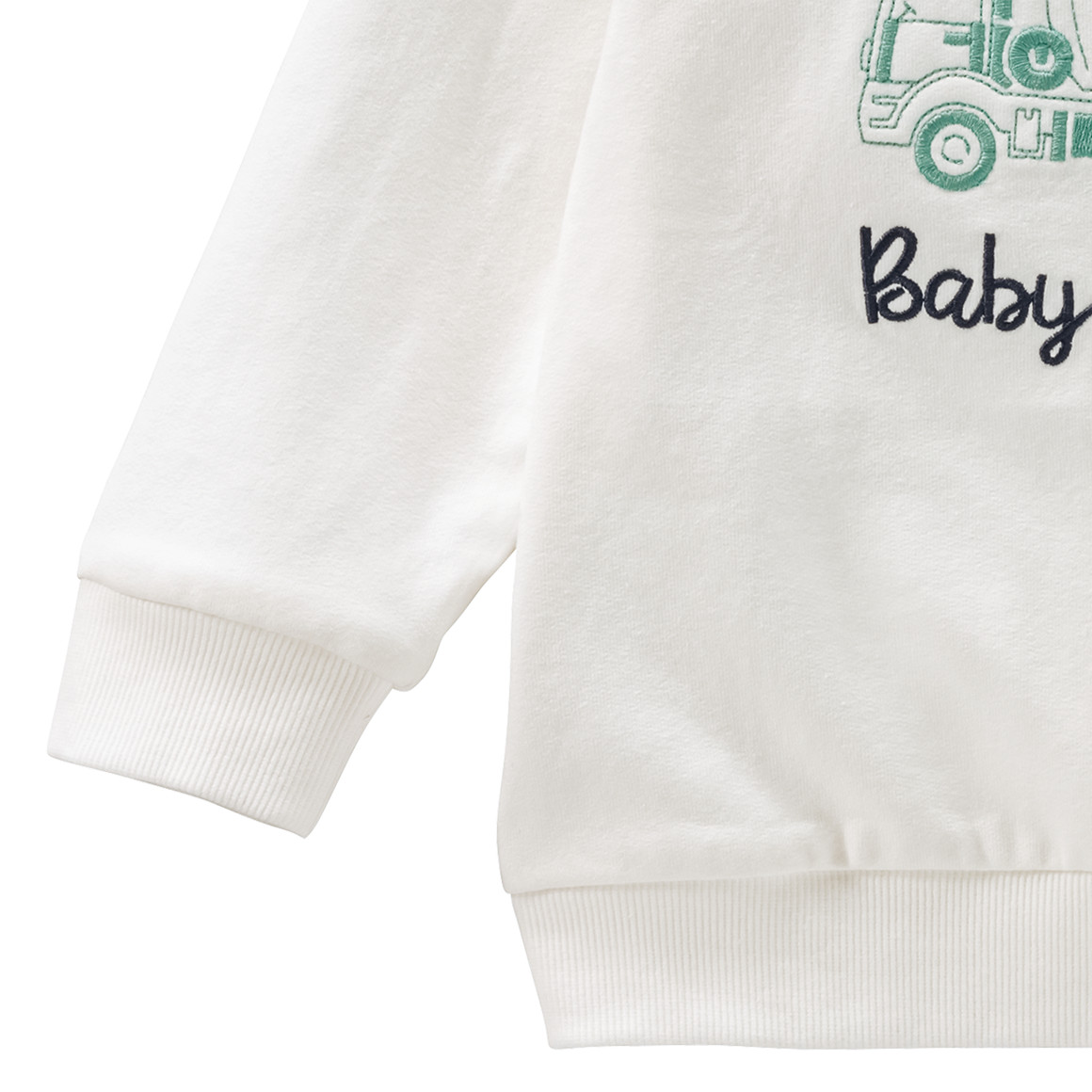 Topomini Baby Sweatshirt mit Stickerei cremeweiss
