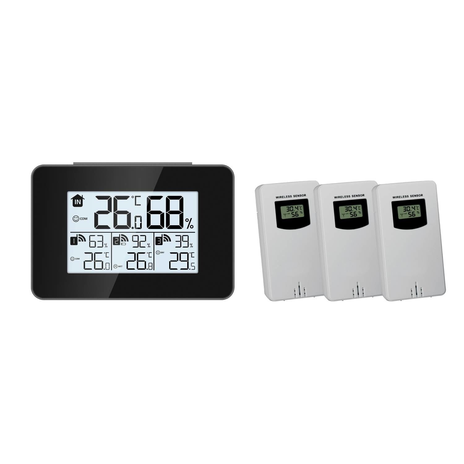 Thermo-Hygrometer mit 3 Sensoren