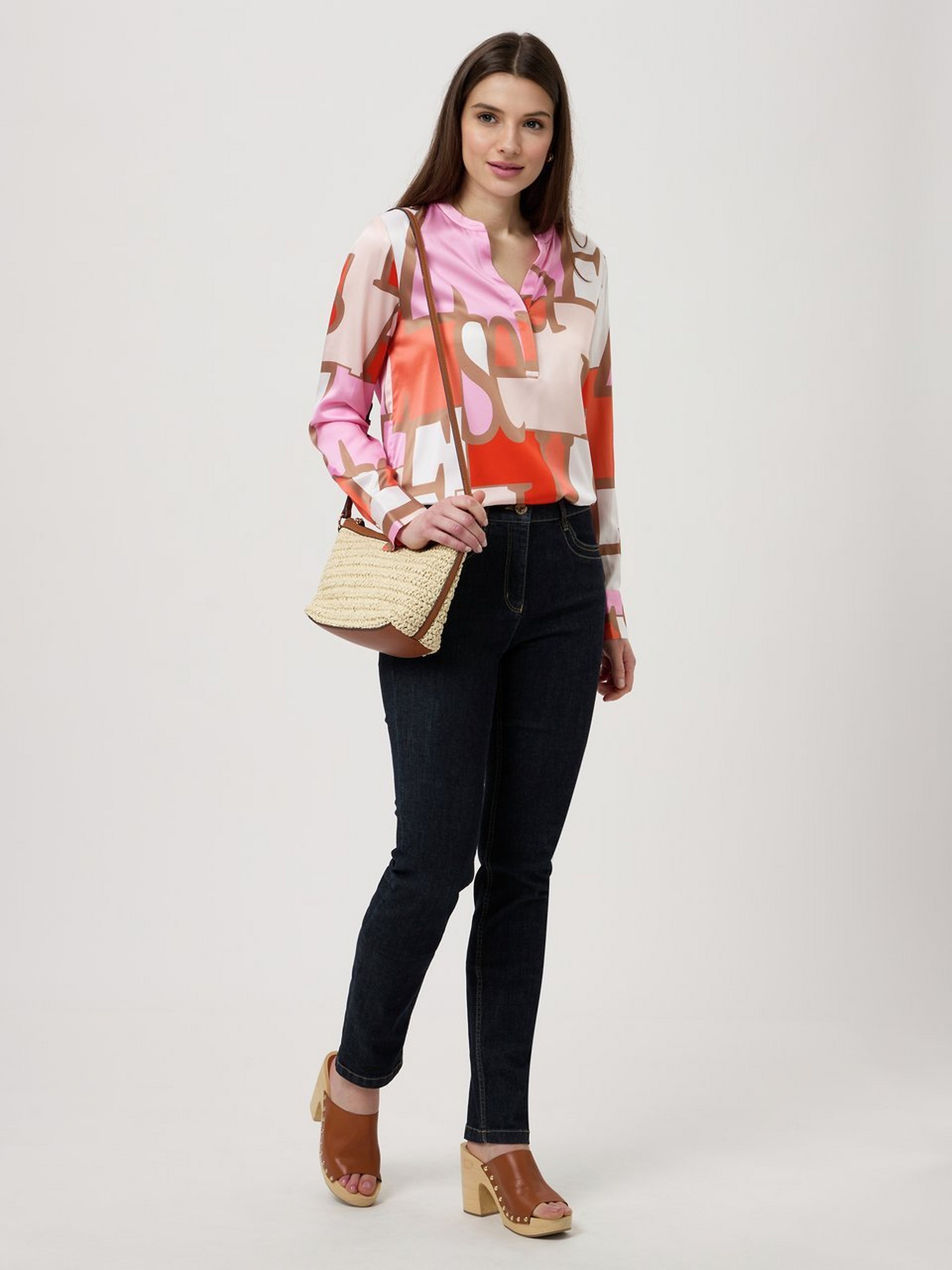 Bluse mit Seide