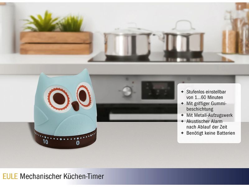 TFA Dostmann Küchentimer Eule Türkis Timer für die Küche in Eule Design