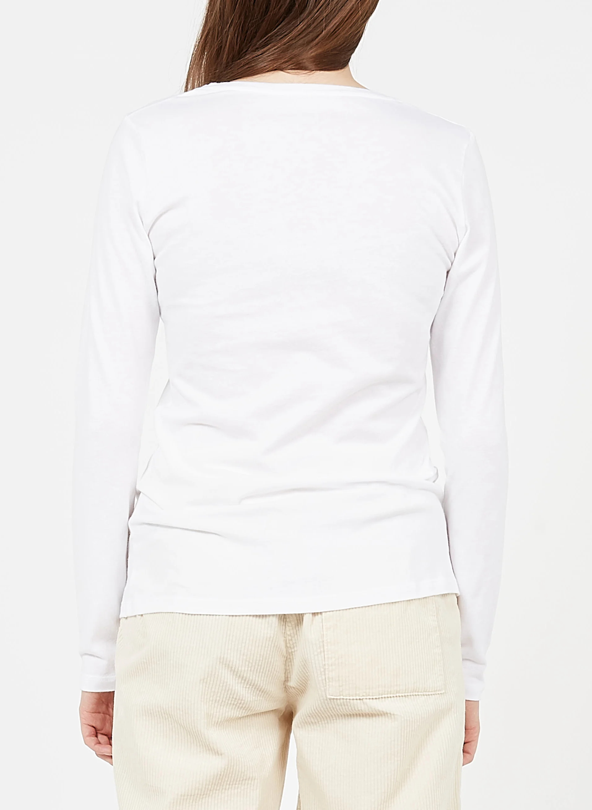 Tee-shirt col rond ajustée en coton | Blanc
