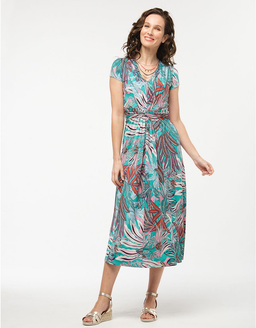 Robe longue turquoise