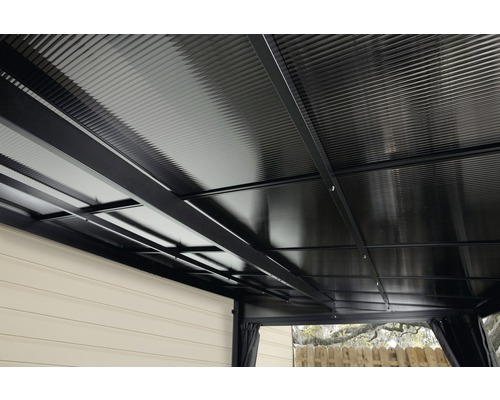 SOJAG St. Barth 10x14 terrasoverkapping inclusief sneeuwlastdragers, hor en gordijn 424 x 296 cm antraciet