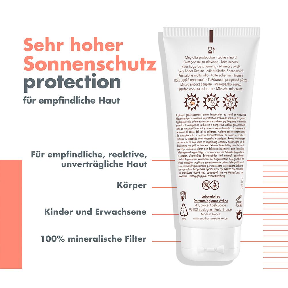 AVENE Mineralische Sonnenmilch Milch SPF 50  100 ml
