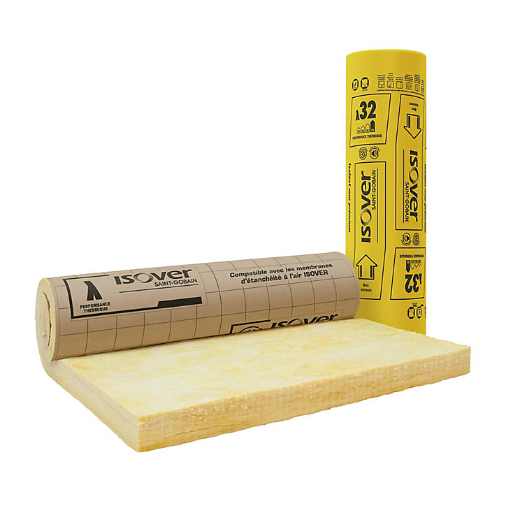 Laine de verre Murs ISOVER ép.140 mm - Rouleau kraft 2,7 x 1,2 m R. 4,35 m².K/W