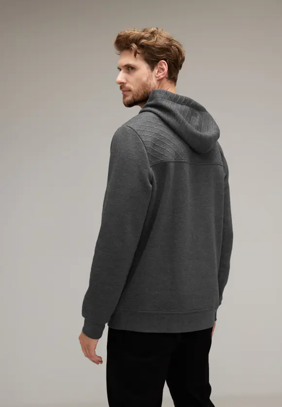 Pullover im Strukturmix - anthra grey melange