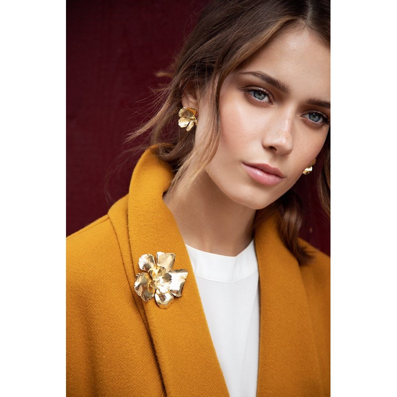 maxi boucles d'oreilles puces fleurs plaqué argent - ORPHÉE