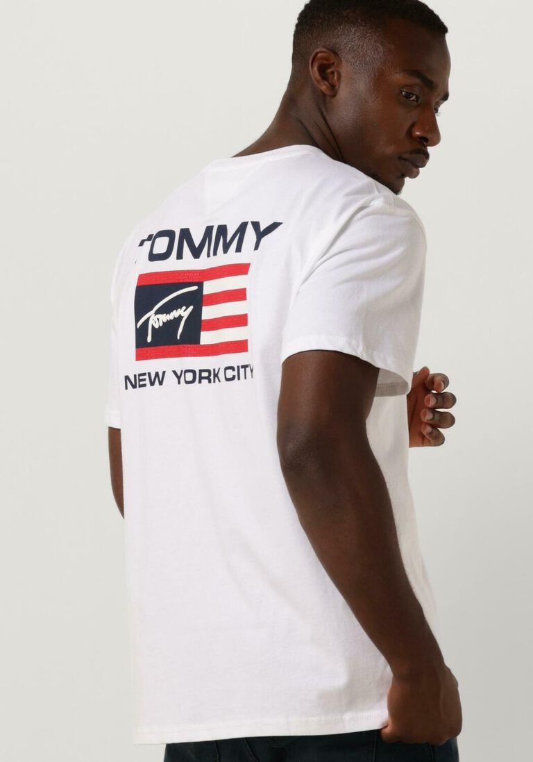 TOMMY JEANS witte tommy jeans t-shirt clsc athletic flag tee