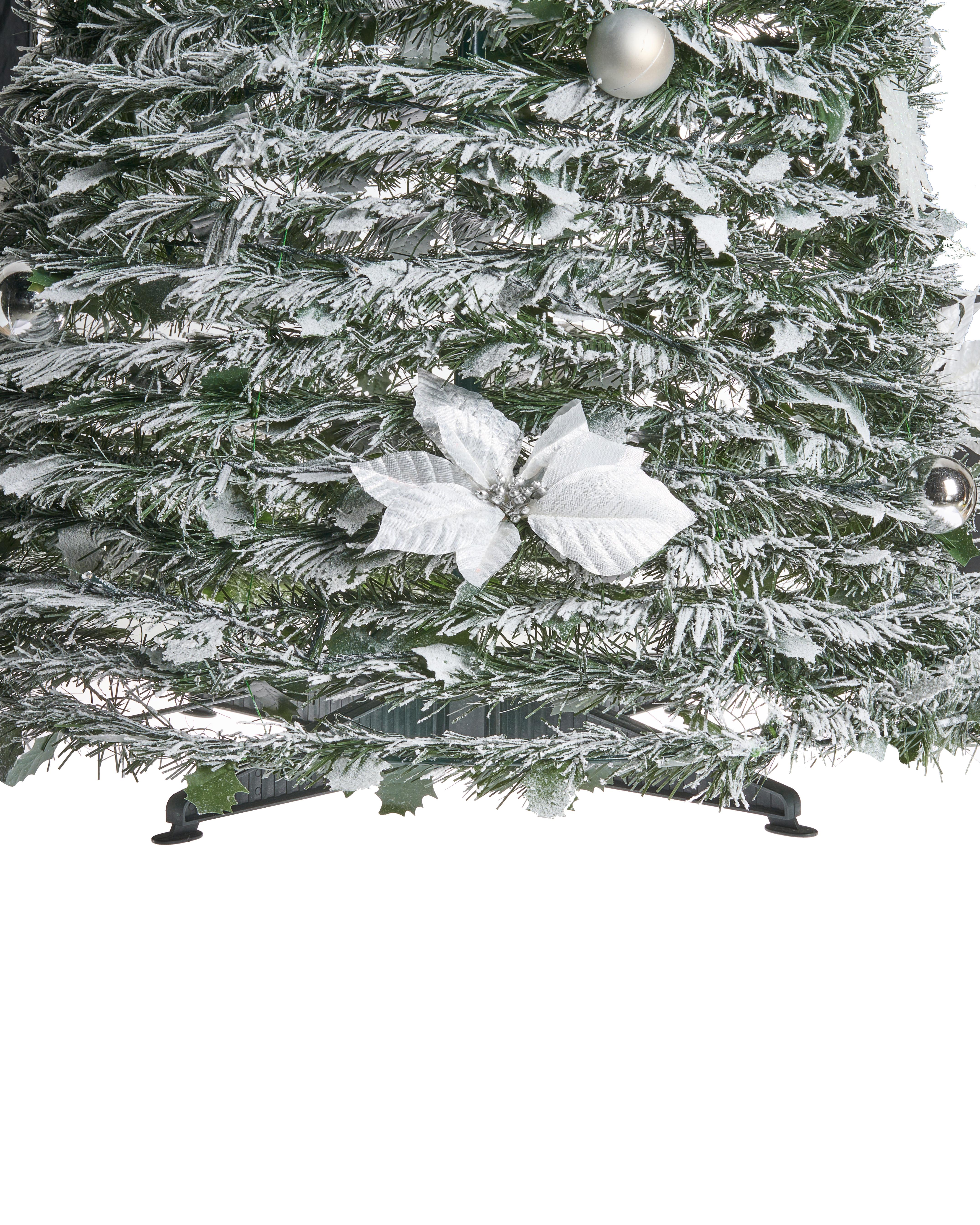 Besneeuwde kunstkerstboom inklapbaar LED FIRVANA 185 cm Wit