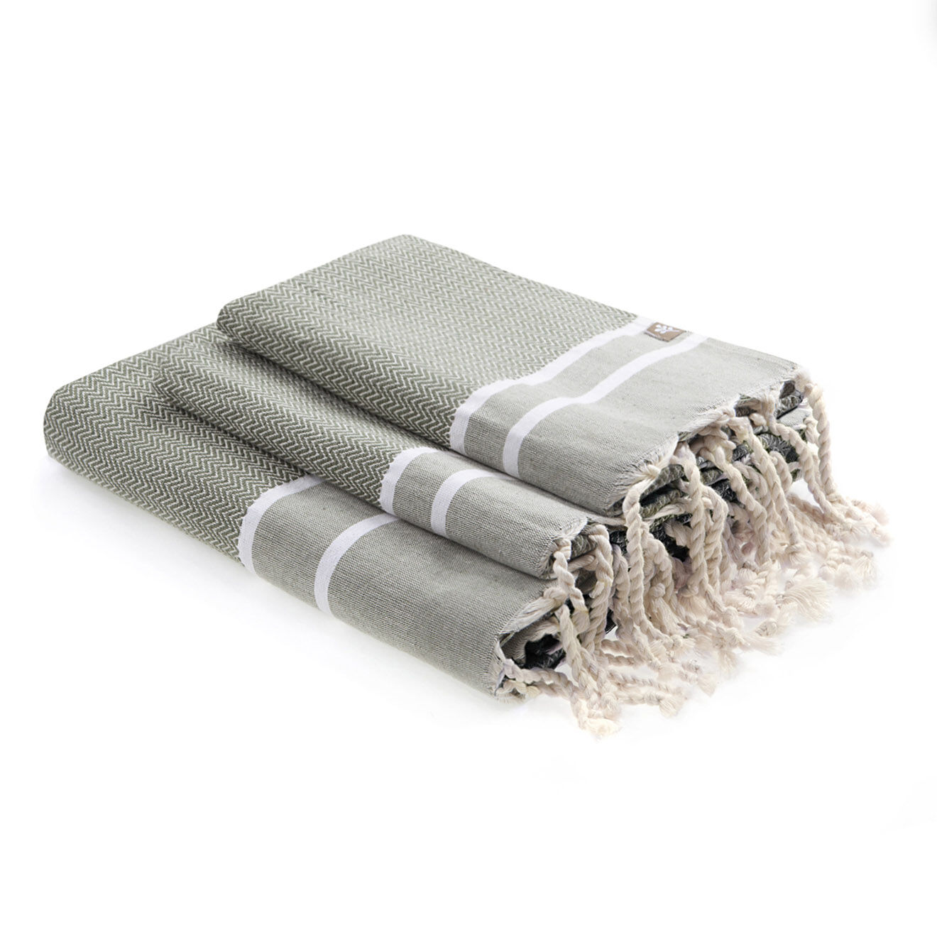 Febronie Set de Salle de Bain Stockholm vert olive - 3 pièces