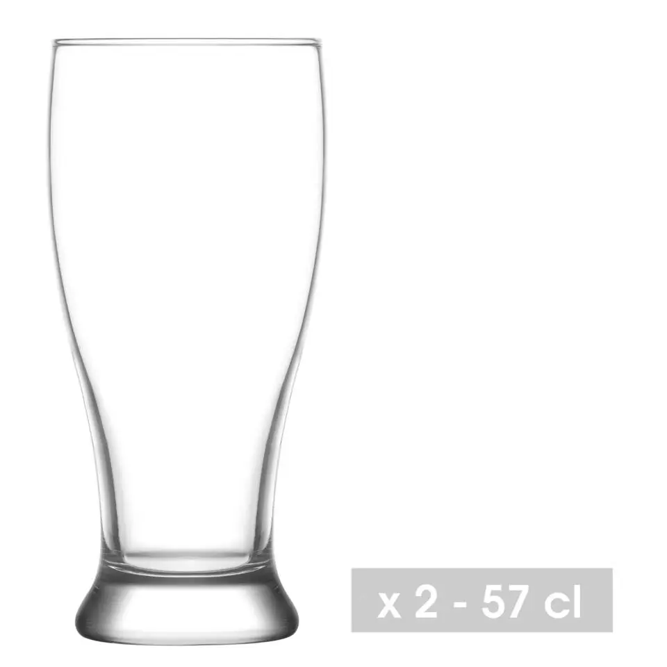 LAV Bierglazen - 2x - 565 ml/0,56L - stevig glas - glazen