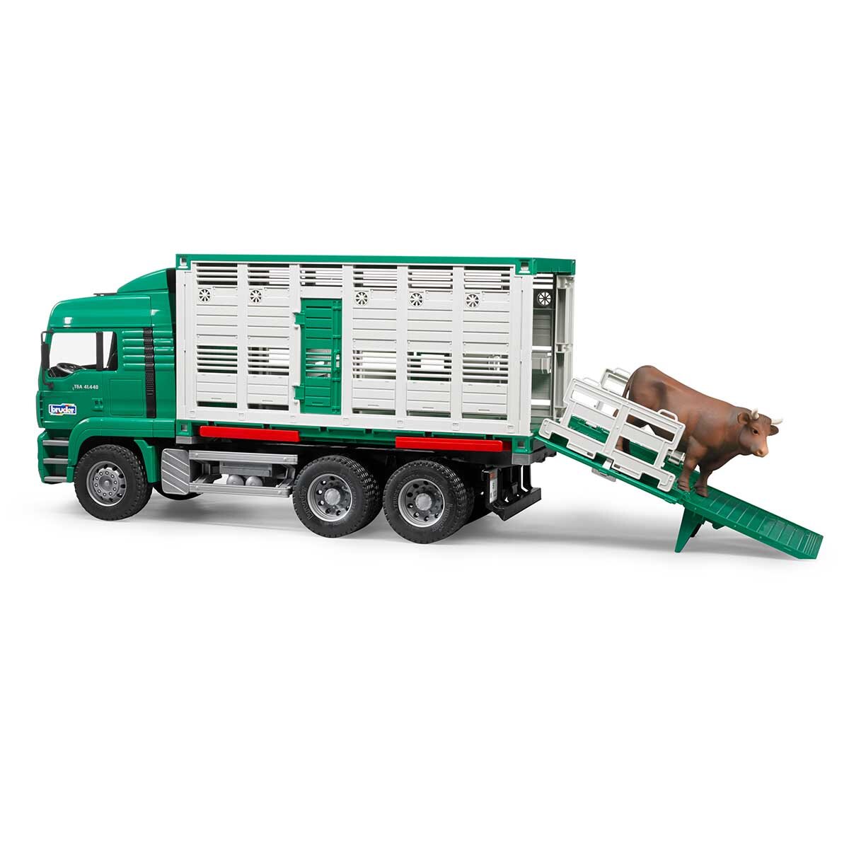 BRUDER Spielwaren GmbH + Co. KG Bruder 03548 Scania Super 560R Tiertransport-LKW mit 1 Rind