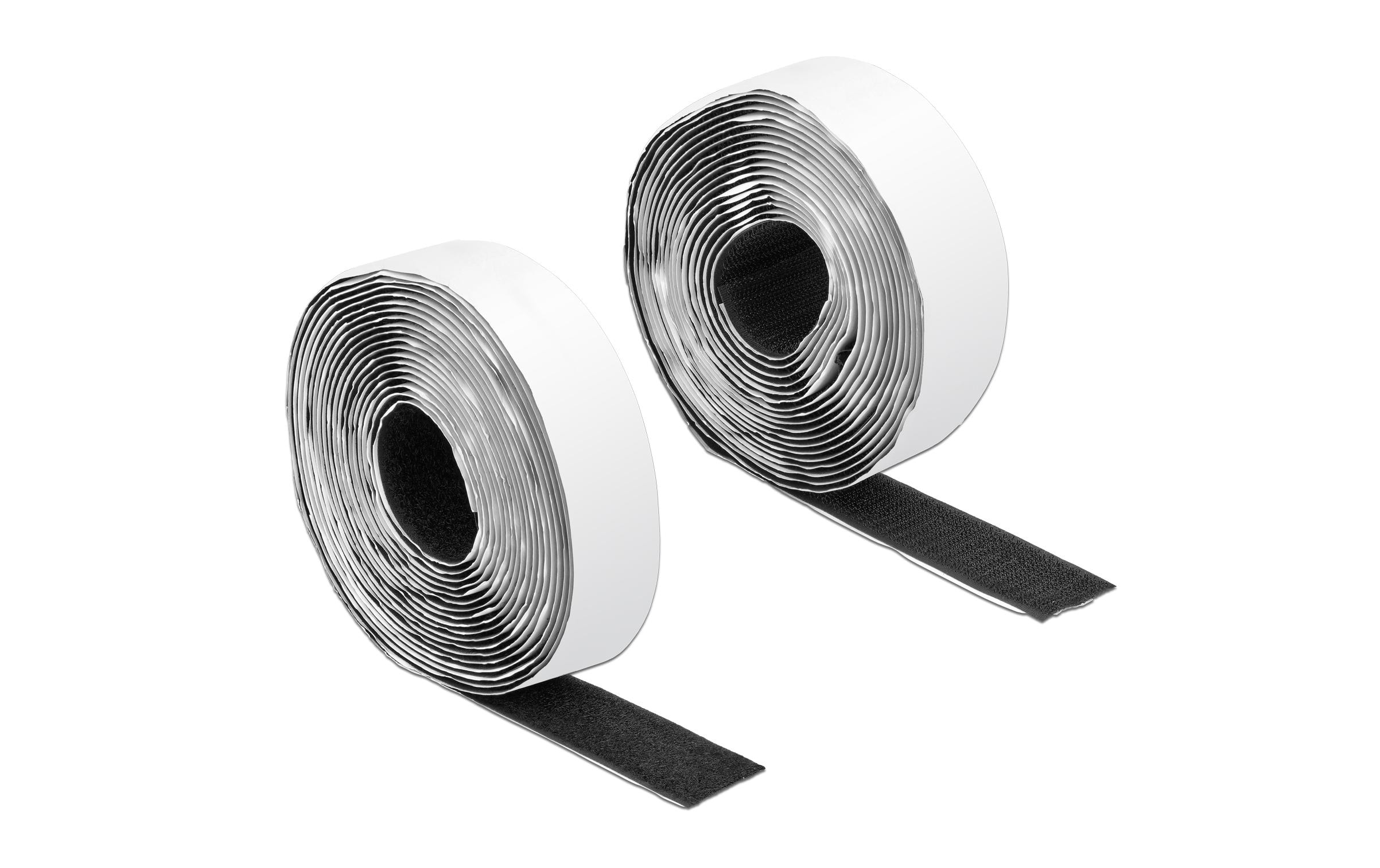 Klettband-Rolle 5m x 25 mm Haft und Flauschband SchwarzKlettband selbstklebend mit Haft- und Flauschband L 5 m x B 25 mm Schwarz
