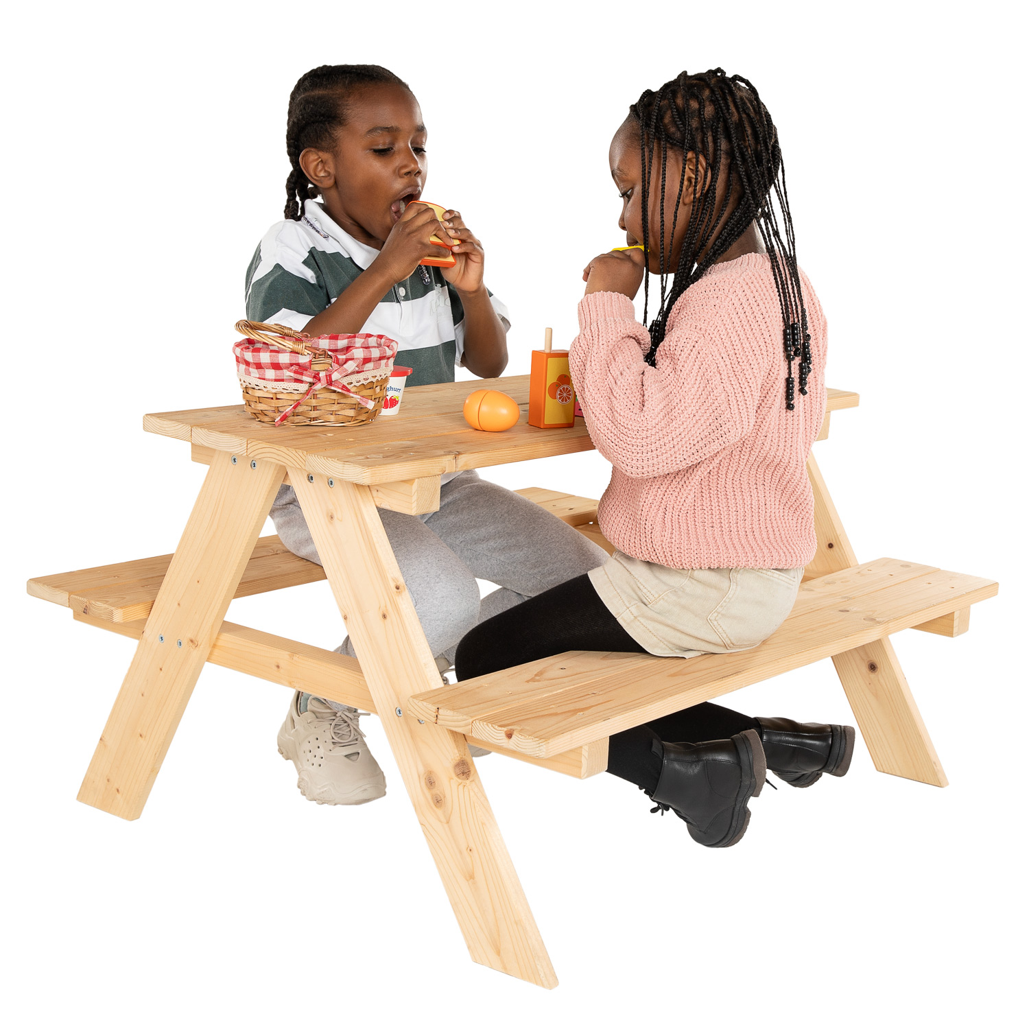 Small Foot-Picknickmand met Houten Snij Eten