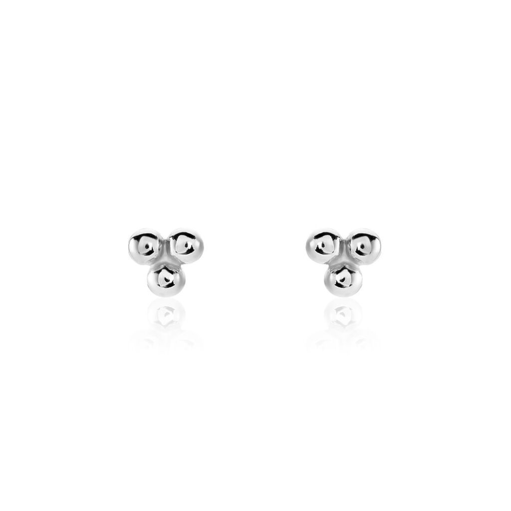 Boucles D'oreilles Puces Ina Argent Blanc