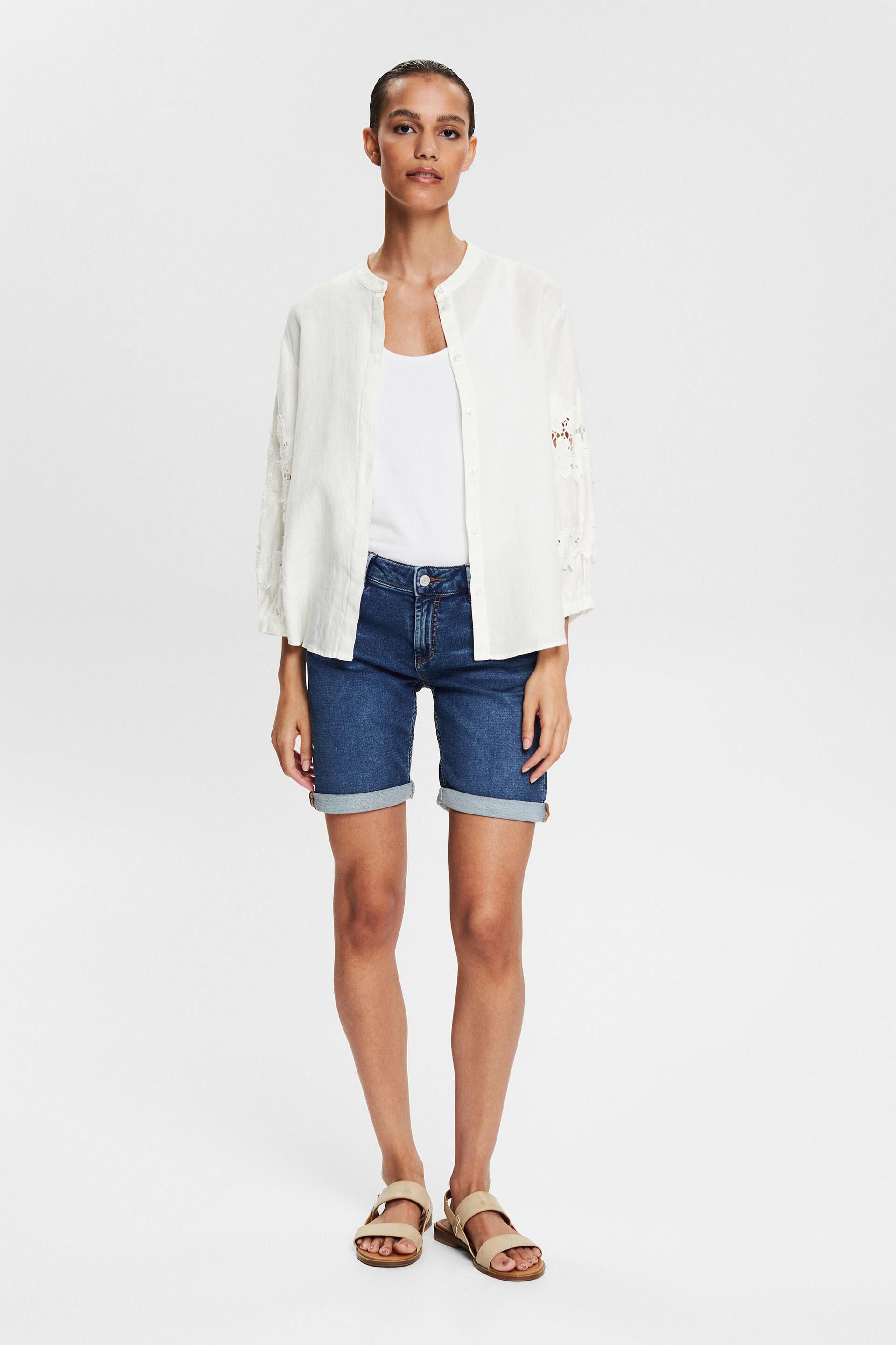 Short en jean, en coton biologique mélangé