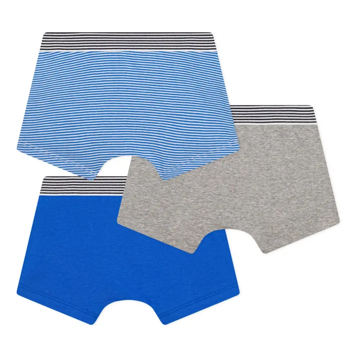 Petit Bateau Lot 3 Boxers Rayés | Bleu